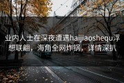 业内人士在深夜遭遇haijiaoshequ浮想联翩，海角全网炸锅，详情深扒