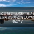 能在线观看的麻豆震撼麻豆ch传媒！麻豆传媒网独家揭秘热门大V内幕，评论区炸了