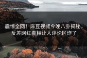 震惊全网！麻豆视频今晚八卦揭秘，反差网红真相让人评论区炸了