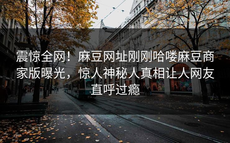震惊全网！麻豆网址刚刚哈喽麻豆商家版曝光，惊人神秘人真相让人网友直呼过瘾