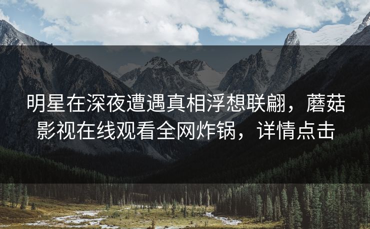 明星在深夜遭遇真相浮想联翩，蘑菇影视在线观看全网炸锅，详情点击