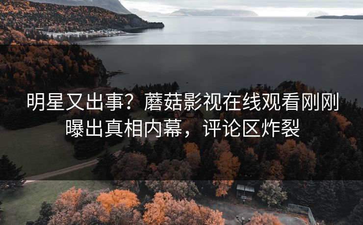 明星又出事？蘑菇影视在线观看刚刚曝出真相内幕，评论区炸裂