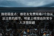 微密圈盘点：维密友免费观看7个你从没注意的细节，明星上榜理由异常令人浮想联翩