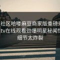 麻豆社区哈喽麻豆商家版重磅来袭！麻豆tv在线观看劲爆明星秘闻惊爆，细节太炸裂